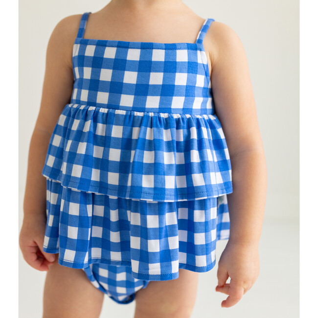 Joshua Basic Ruffled Spaghetti Romper, Dark Blue - Rompers - 5