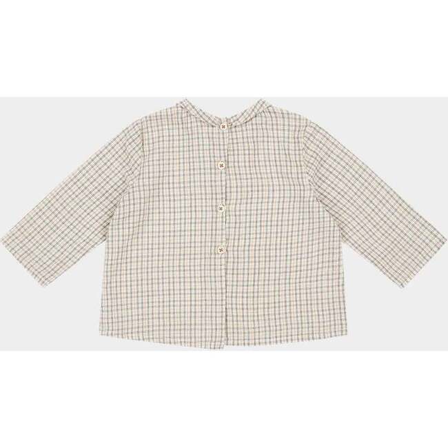 Carrot Baby Peter Pan Collar Check Shirt, Orange - Shirts - 2