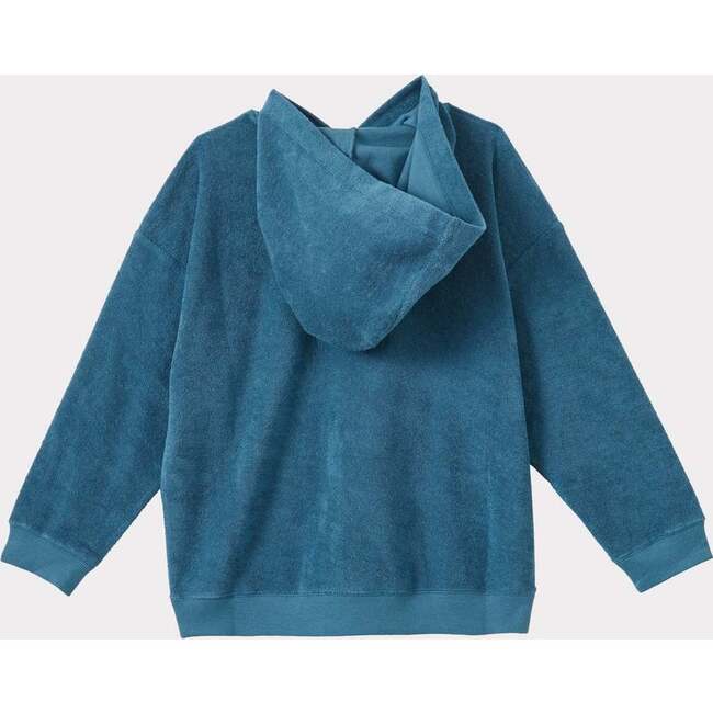 Nori Long Cuff Sleeve Pull-Over Hoodie, Ocean Blue - Sweatshirts - 2