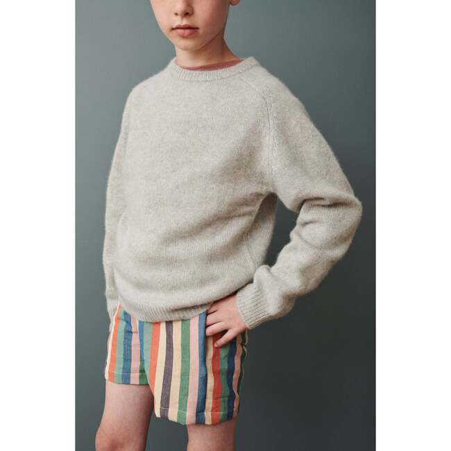 Poa Crew Neck Ribbed Cuff Jumper, Stone - Sweaters - 2