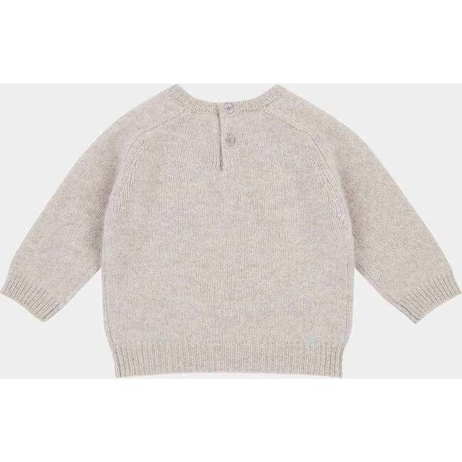 Poa Baby Crew Neck Ribbed Cuff Jumper, Stone - Sweaters - 2