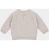 Poa Baby Crew Neck Ribbed Cuff Jumper, Stone - Sweaters - 2