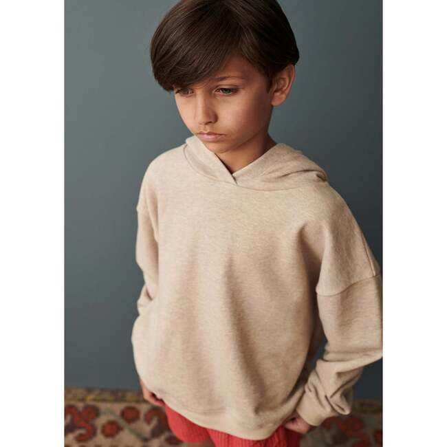 Nori Long Cuff Sleeve Pull-Over Hoodie, Taupe - Sweatshirts - 2