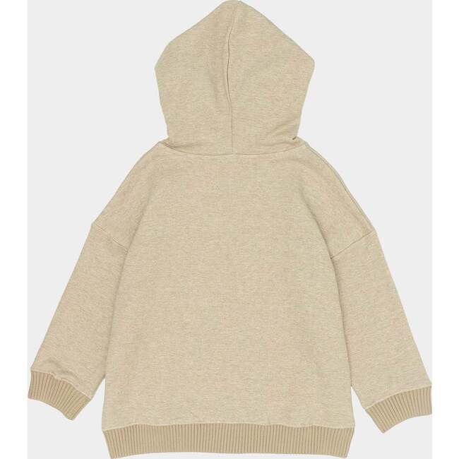 Nori Long Cuff Sleeve Pull-Over Hoodie, Taupe - Sweatshirts - 3