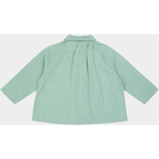 Aloe Peter Pan Collar Gingham Shirt, Green - Shirts - 3