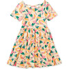 Portugal Inspired Print Short Sleeve Ballet Dress, Parrot Polka - Dresses - 1 - thumbnail