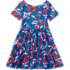 Portugal Inspired Print Short Sleeve Ballet Dress, Floral Breeze - Dresses - 1 - thumbnail