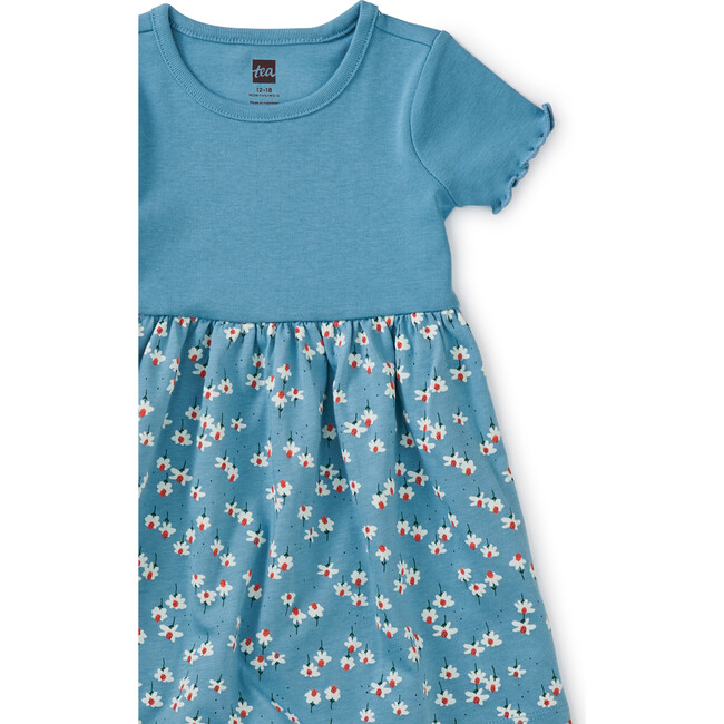 Print Mix Empire Baby Dress, Mexican Hat Floral And Blue - Dresses - 2