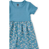 Print Mix Empire Baby Dress, Mexican Hat Floral And Blue - Dresses - 2