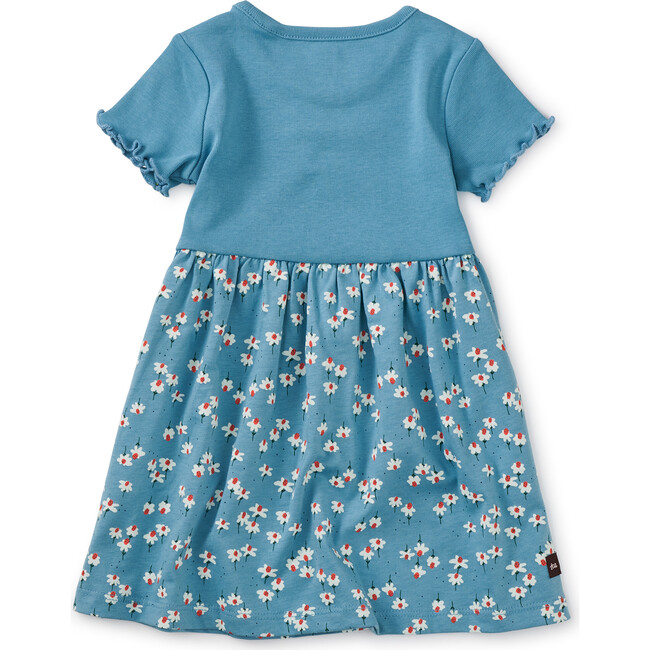 Print Mix Empire Baby Dress, Mexican Hat Floral And Blue - Dresses - 3