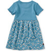 Print Mix Empire Baby Dress, Mexican Hat Floral And Blue - Dresses - 3