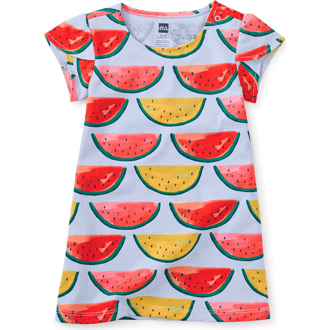Petal Sleeve Baby Dress, Painted Watermelons