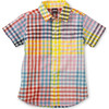 Plaid Button Up Woven Shirt, Paloma Plaid - Shirts - 1 - thumbnail
