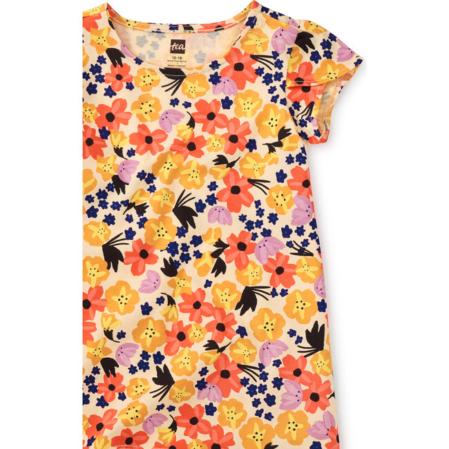 Petal Sleeve Baby Dress, Painted Squash & Hibiscus - Dresses - 2