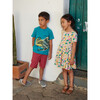 Portugal Inspired Print Short Sleeve Ballet Dress, Parrot Polka - Dresses - 5