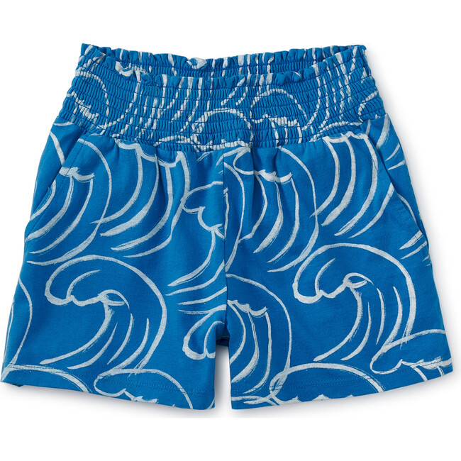 Paperbag High-Waist Shorts, Kanagawa Waves