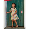 Portugal Inspired Print Short Sleeve Ballet Dress, Parrot Polka - Dresses - 6