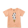 Panda Cone Baby Graphic Tee, Salmon - Tees - 1 - thumbnail