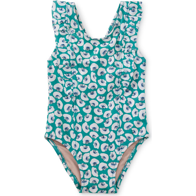 One-Piece Baby Ruffle Swimsuit, Rolling Floral - One Pieces - 1