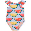 One-Piece Baby Swimsuit, Painted Watermelons - One Pieces - 1 - thumbnail