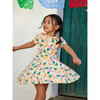 Portugal Inspired Print Short Sleeve Ballet Dress, Parrot Polka - Dresses - 7