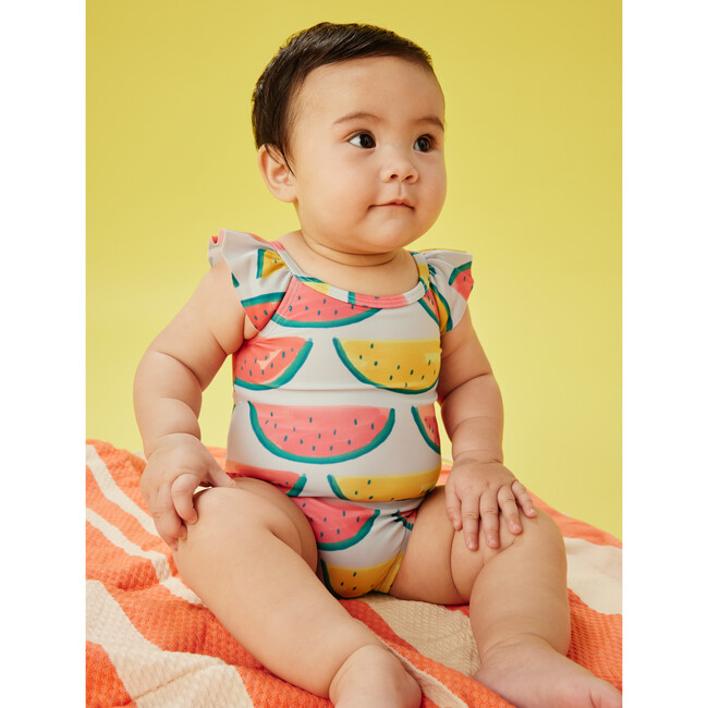 One-Piece Baby Swimsuit, Painted Watermelons - One Pieces - 2