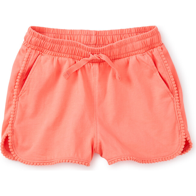 Pom-Pom Drawstring Gym Shorts, Sunset Pink - Shorts - 1