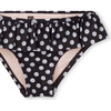 Polka Dot Ruffled Bikini Bottoms, Black And White - Two Pieces - 2 - thumbnail
