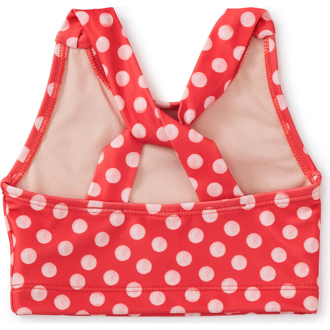 Polka Dot Cross Back Tankin Swimi Top, Red And White - Two Pieces - 3