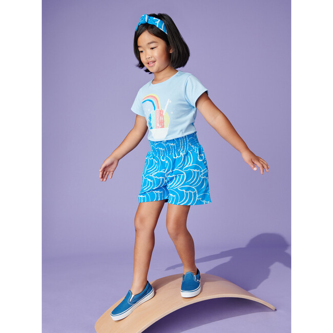 Paperbag High-Waist Shorts, Kanagawa Waves - Shorts - 4