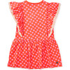Polka Dot Crochet Trim Ruffle Dress, Red And Pink - Dresses - 3