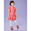 Polka Dot Crochet Trim Ruffle Dress, Red And Pink - Dresses - 4