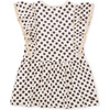 Polka Dot Crochet Trim Short Sleeve Ruffle Dress, Black And White - Dresses - 3