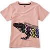 Mosaic Iguana Short Sleeve Graphic Tee, Cameo Pink - Tees - 1 - thumbnail
