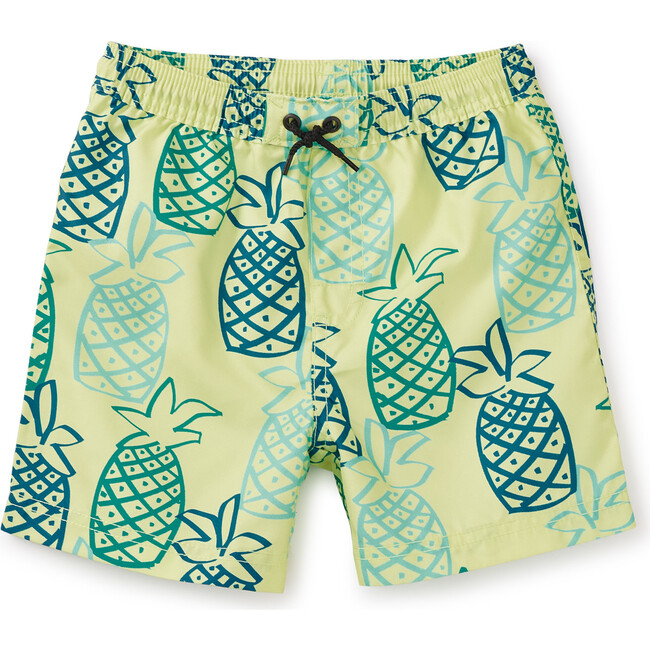 Mid-Length Swim Trunks, Sketched Pineapples
