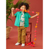 Polka Dot Button-Up Woven Shirt, Green And White - Shirts - 3