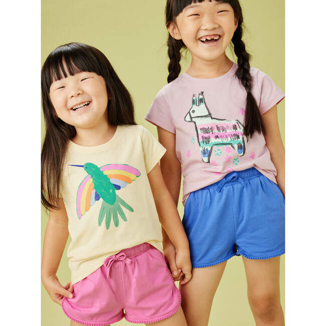 Pom-Pom Drawstring Gym Shorts, Carousel Pink - Shorts - 5