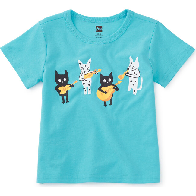 Mariachi Pets Baby Short Sleeve Graphic Tee, Cyan - Tees - 1