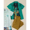 Polka Dot Button-Up Woven Shirt, Green And White - Shirts - 5