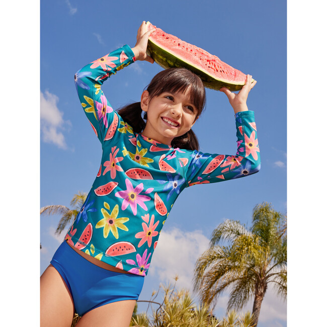 Long Sleeve Rash Guard, Watermelon Floral - Rash Guards - 2