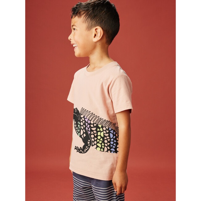 Mosaic Iguana Short Sleeve Graphic Tee, Cameo Pink - Tees - 6