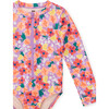 Long Sleeve One-Piece Swimsuit, Painted Squash & Hibiscus - One Pieces - 2