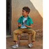 Polka Dot Button-Up Woven Shirt, Green And White - Shirts - 8