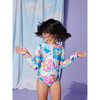 Long Sleeve One-Piece Swimsuit, Okinawa Tropical Floral - One Pieces - 3
