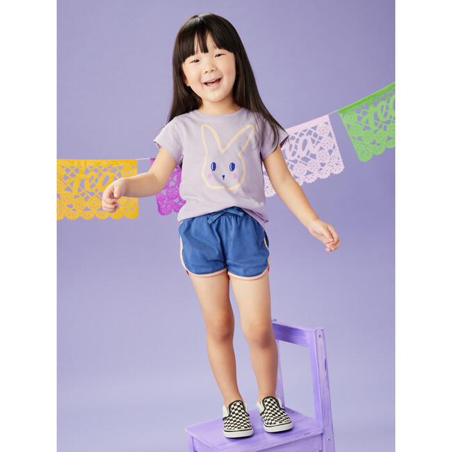 Painted Bunny Graphic Tee, Urchin Purple - Tees - 5