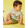 Jacquard Trim Knit Mid-Thigh Length Baby Shorts, Stem - Shorts - 3