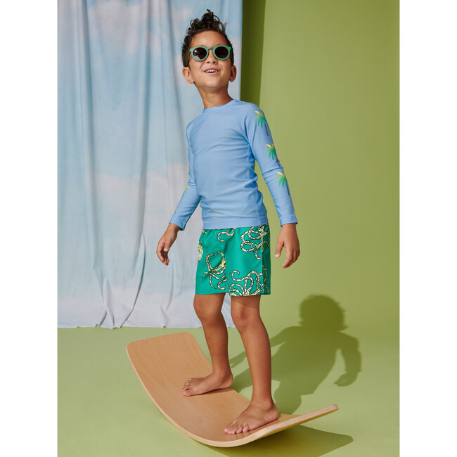 Long Sleeve Rash Guard, Placid Blue - Rash Guards - 6