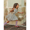 Polka Dot Crochet Trim Short Sleeve Ruffle Dress, Black And White - Dresses - 9