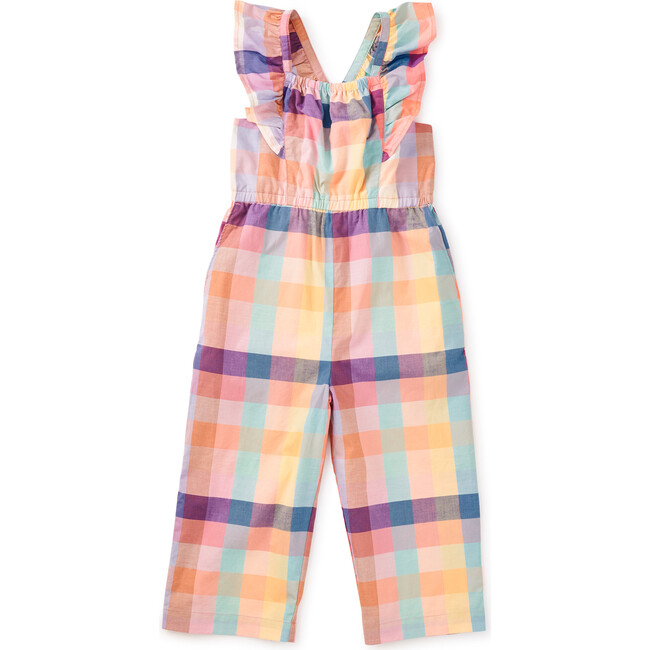 Flutter Strap Jumpsuit, Feliz Familia Plaid - Rompers - 1