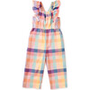 Flutter Strap Jumpsuit, Feliz Familia Plaid - Rompers - 1 - thumbnail